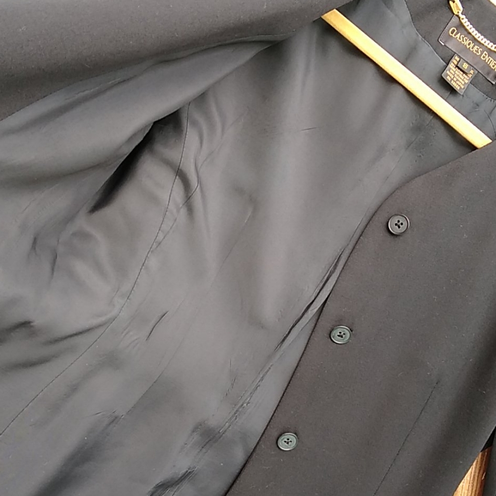 Classiques Entier Tailored 5 Button Wool Blazer S - image 7